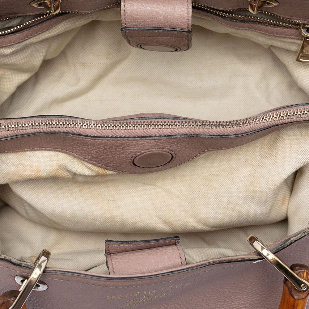 Pre-Loved Gucci Medium Calfskin Bamboo Shopper Satchel - Picture 4 of 7